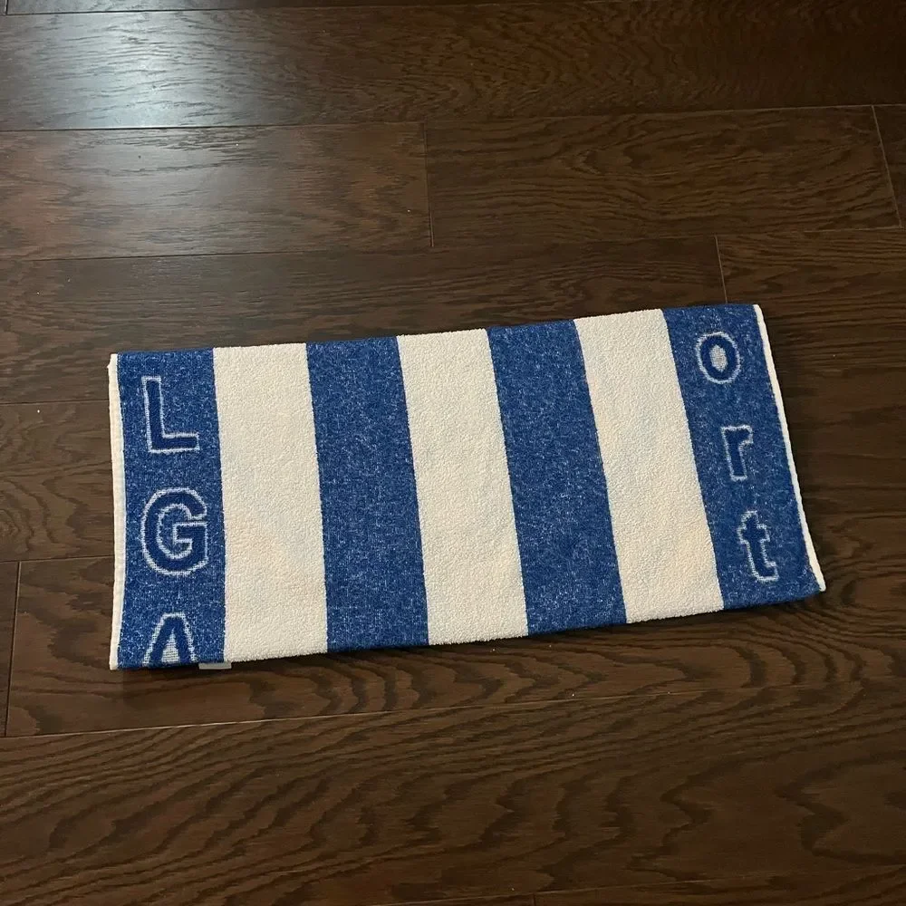 Algarve Nautical Sea Portugal Beach Towel 25” x 50” Blue White Bath Sheet Cotton